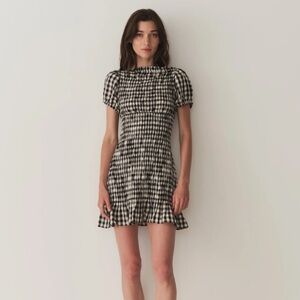 Doen Rizzo gingham Dress sz S black/white